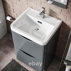 Nes Home 500mm Floorstanding Basin Vanity Unit Grey