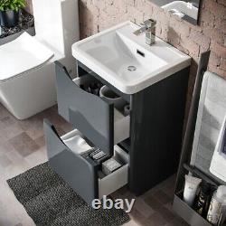 Nes Home 500mm Floorstanding Basin Vanity Unit Grey