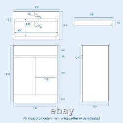 Nes Home 500mm Freestanding Basin Vanity Unit 2 doors Steel Grey Flat Pack