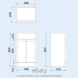 Nes Home 500mm Vanity Basin Unit, WC Unit & Back to Wall Toilet Grey