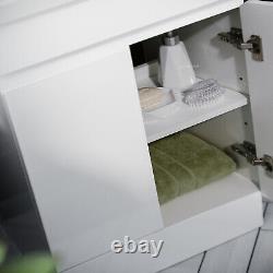 Nes Home 600mm Gloss White Basin Vanity & Close Coupled Rimless Toilet