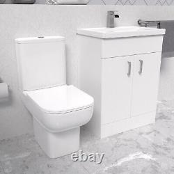 Nes Home 600mm White Bathroom with Basin Vanity & Close Coupled Toilet