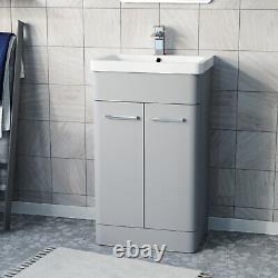 Nes Home Afern 500mm Freestanding Basin Vanity Unit Matte Grey Flat Pack