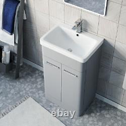 Nes Home Afern 500mm Freestanding Basin Vanity Unit Matte Grey Flat Pack