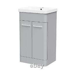 Nes Home Afern 500mm Freestanding Basin Vanity Unit Matte Grey Flat Pack