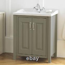 Nes Home Chiltern Traditional 600mm Vanity Basin Unit Stone Grey