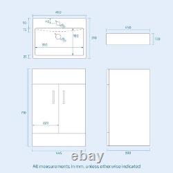 Nes Home Flat Pack 450mm White 2 Doors Basin Vanity Unit Bathroom Cabinet