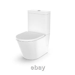 Nes Home Flat Pack 600mm Gloss White Basin Vanity & Close Coupled Rimless Toilet