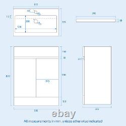 Nes Home Flat Pack 600mm Gloss White Basin Vanity & Close Coupled Rimless Toilet