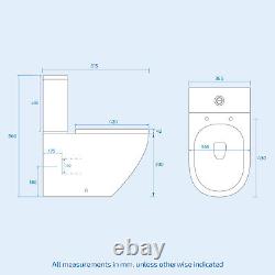 Nes Home Flat Pack 600mm Gloss White Basin Vanity & Close Coupled Rimless Toilet