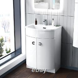 Nes Home Graham Bathroom White Freestanding Basin Sink Vanity Unit With Waterf