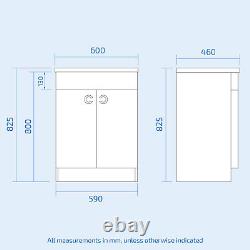 Nes Home Graham Bathroom White Freestanding Basin Sink Vanity Unit With Waterf