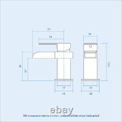 Nes Home Graham Bathroom White Freestanding Basin Sink Vanity Unit With Waterf