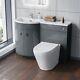 Nes Home Grey 1100 Mm Bathroom Basin Vanity Unit & Back To Wall Wc Toilet