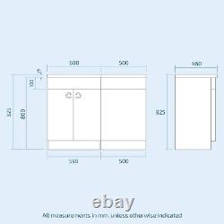 Nes Home Grey 1100 mm Bathroom Basin Vanity Unit & Back To Wall WC Toilet