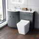 Nes Home Grey 1100 Mm Vanity Unit And Btw Wc Toilet Lh Basin Sink Cabinet