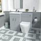 Nes Home Matte Grey 1000mm Vanity Basin Wc Vanity Unit & Rimless Btw Toilet