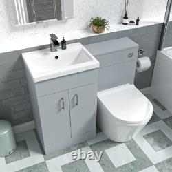 Nes Home Matte Grey 1000mm Vanity Basin WC Vanity Unit & Rimless BTW Toilet