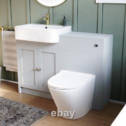 Nes Home Matte Grey 1100mm Traditional Vanity Basin WC Unit & Toilet Unit