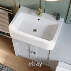 Nes Home Matte Grey 1100mm Traditional Vanity Basin WC Unit & Toilet Unit