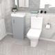 Nes Home Matte Grey 400mm Cloakroom Vanity Basin Unit & Close Coupled Toilet