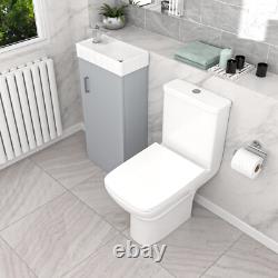 Nes Home Matte Grey 400mm Cloakroom Vanity Basin Unit & Close Coupled Toilet