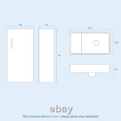 Nes Home Matte Grey 400mm Cloakroom Vanity Basin Unit & Close Coupled Toilet