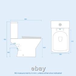 Nes Home Matte Grey 400mm Cloakroom Vanity Basin Unit & Close Coupled Toilet