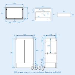 Nes Home Modern 450mm Freestanding Basin Vanity Unit 2 doors White Flat Pack