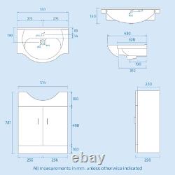 Nes Home White 1050mm Vanity Unit With WC Unit & Back To Wall Toilet