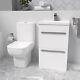 Nes Home White 500mm 2 Drawers Basin Vanity And Close Coupled Toilet
