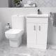 Nes Home White 500mm Cloakroom Suite With Basin Vanity And Close Coupled Toilet