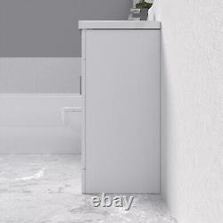 Nes Home White 500mm Cloakroom Suite with Basin Vanity and Close Coupled Toilet