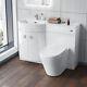 Nes Home White Lh 1100mm Vanity Basin Unit White & Ellis Back To Wall Toilet