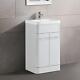 Nes Home Lex 500mm Freestanding Vanity Unit Ceramic Basin Cabinet Gloss White