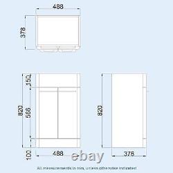 Nes home Lex 500mm Freestanding Vanity Unit Ceramic Basin Cabinet Gloss White