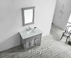 New Large 1000 MM Vanity Unit Marble Worktop Grey Floor Standing Basin