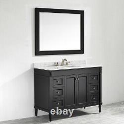 New Large 1200 MM Black Vanity Unit Marble Worktop Floor Standing Basin