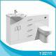 New White Gloss Complete Bathroom Suite With Basin Vanity Toilet Unit & Drawers