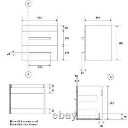 Newton Grey Wood Effect Bathroom Vanity Unit Wall Ceramic Sink Basin 515mm