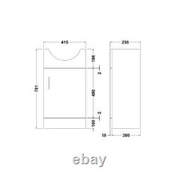 Nuie 450mm Bathroom Vanity Unit, Gloss White PRC101