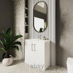 Nuie Arno Floor Standing 2-Door Vanity Unit & Basin-2 800mm Gloss White