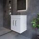 Nuie Athena Wall Hung 2-door Vanity Unit With Basin-2 500mm Wide Gloss White