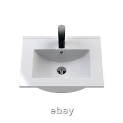 Nuie Athena Wall Hung 2-Door Vanity Unit with Basin-2 500mm Wide Gloss White