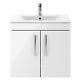Nuie Athena Wall Hung 2-door Vanity Unit With Basin-2 600mm Wide Gloss White