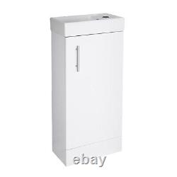 Nuie Bathroom 400mm Basin Vanity Unit & Sink Gloss White 1 Tap Hole Modern