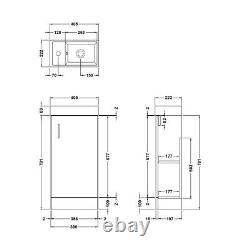 Nuie Bathroom 400mm Basin Vanity Unit & Sink Gloss White 1 Tap Hole Modern