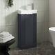Nuie Bathroom Anthracite Floor Standing Basin Vanity Unit & Sink Compact 400mm