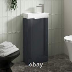 Nuie Bathroom Anthracite Floor Standing Basin Vanity Unit & Sink Compact 400mm