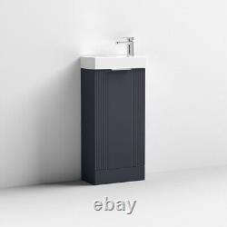 Nuie Bathroom Anthracite Floor Standing Basin Vanity Unit & Sink Compact 400mm